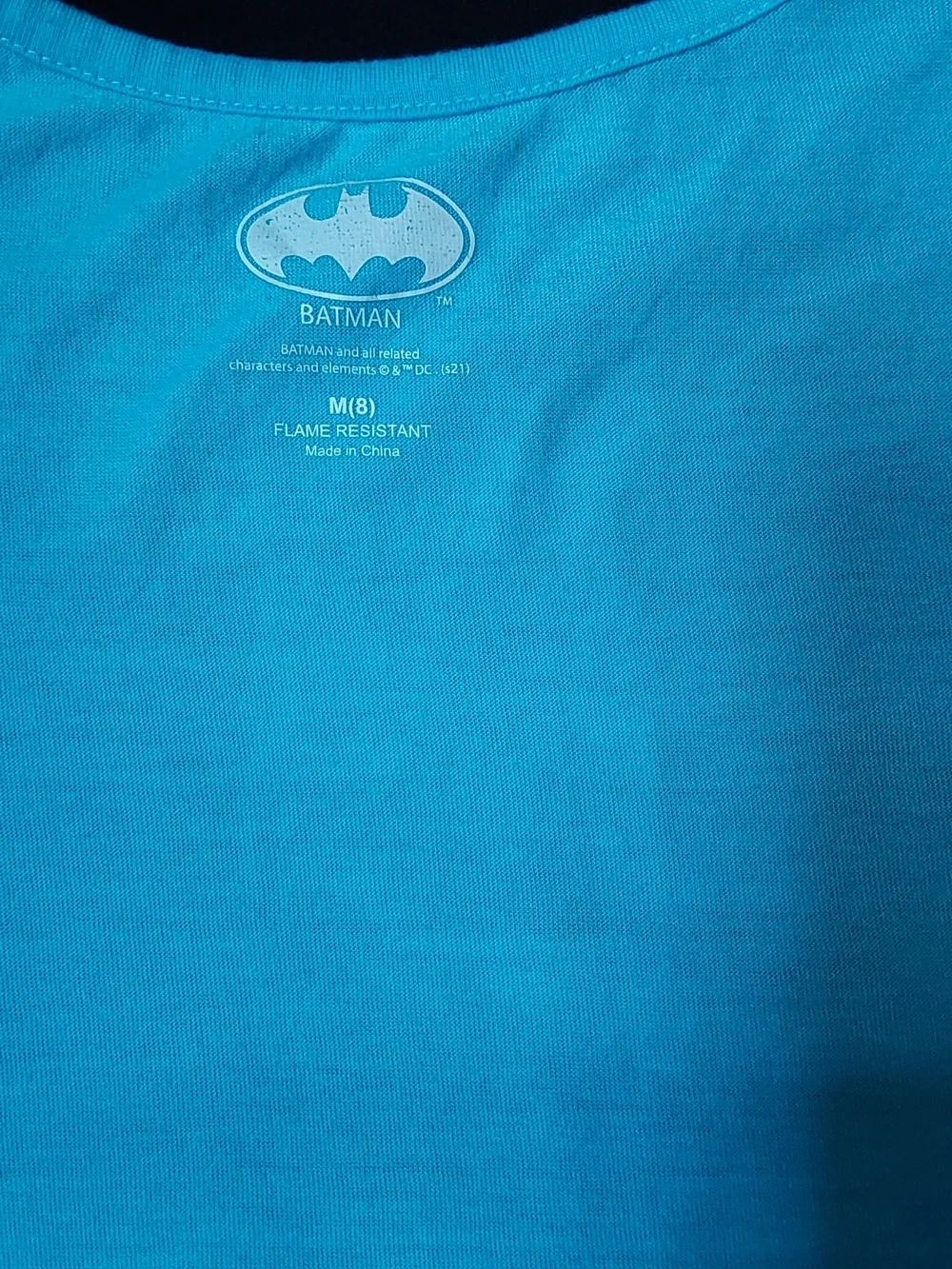 Batman Pajama 2 Piece Set Boys Size 8 Blue/Black/Grey New Without Tags